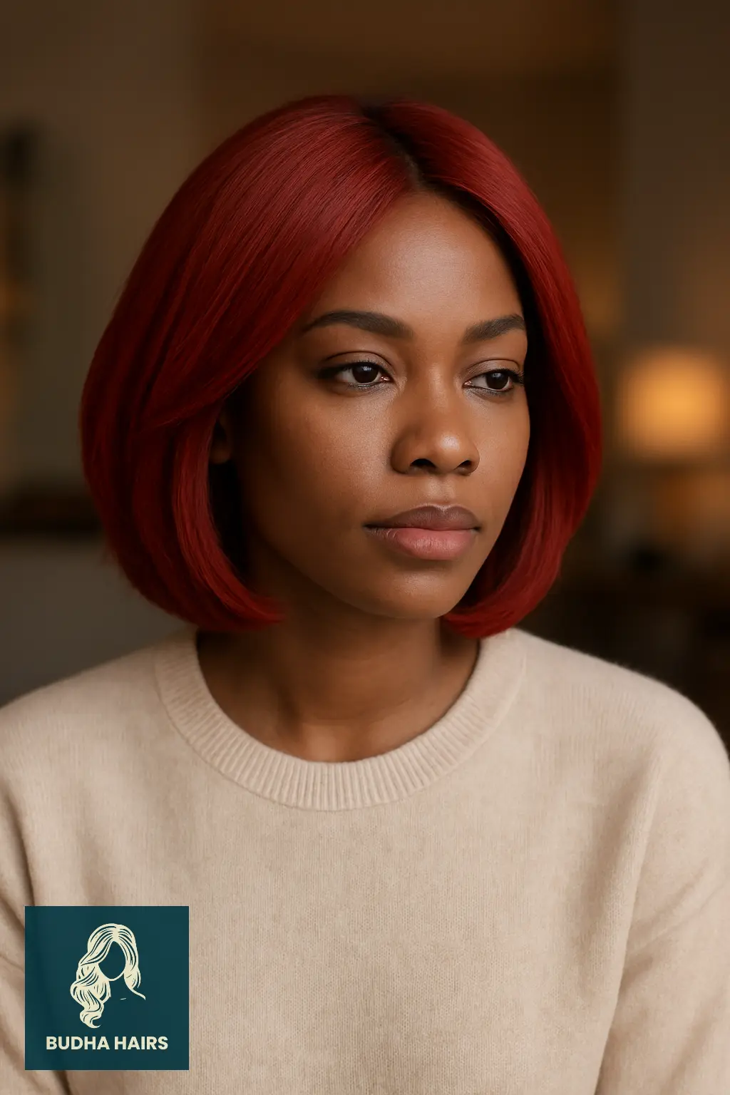 Red Bob with Subtle Layering at Ends