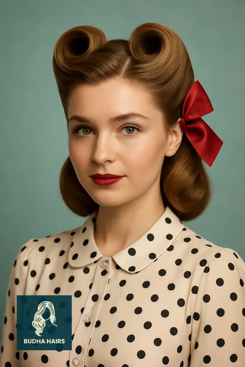 Retro Victory Rolls with Bow Tie