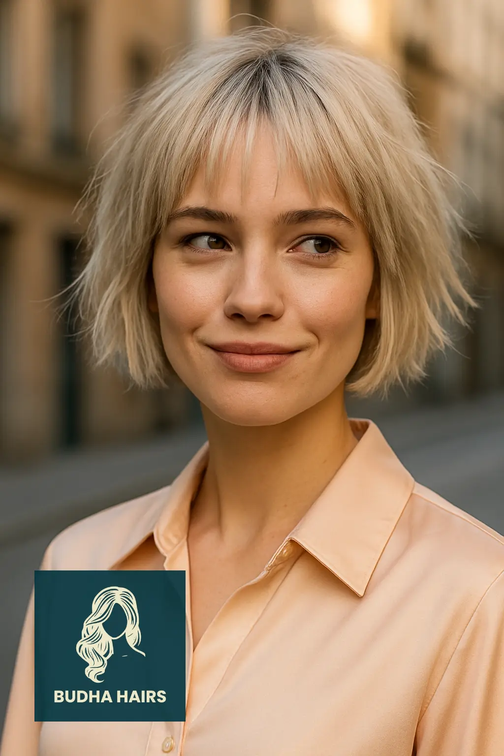 Short Choppy Bob with Wispy Baby Bangs