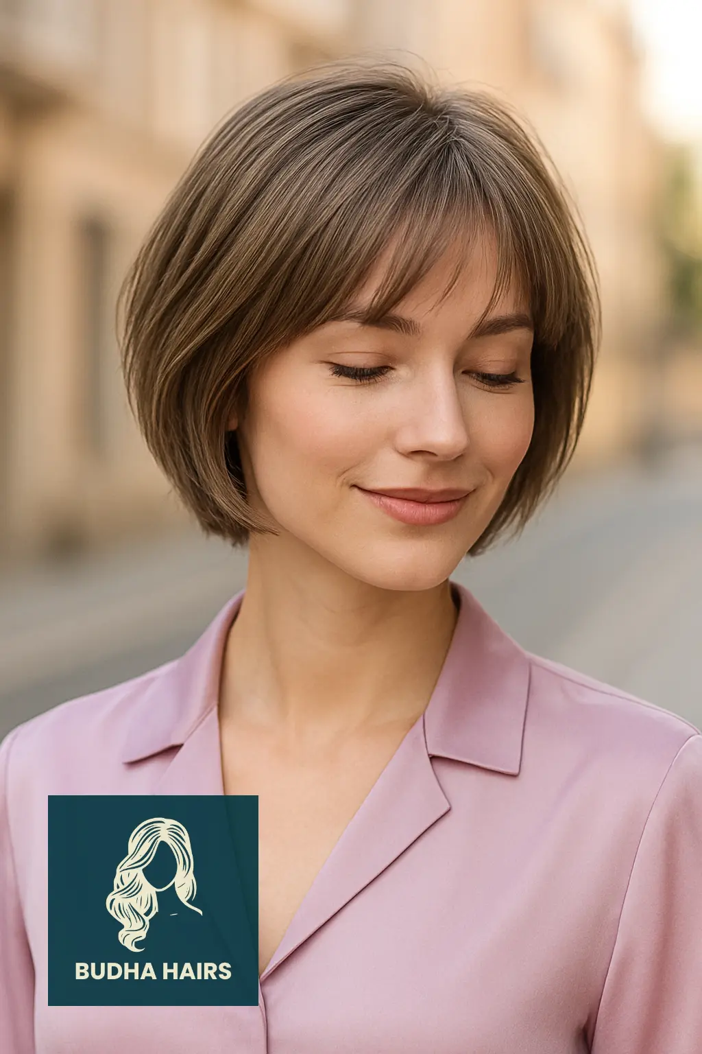 Short Layered Bob with Wispy Fringe