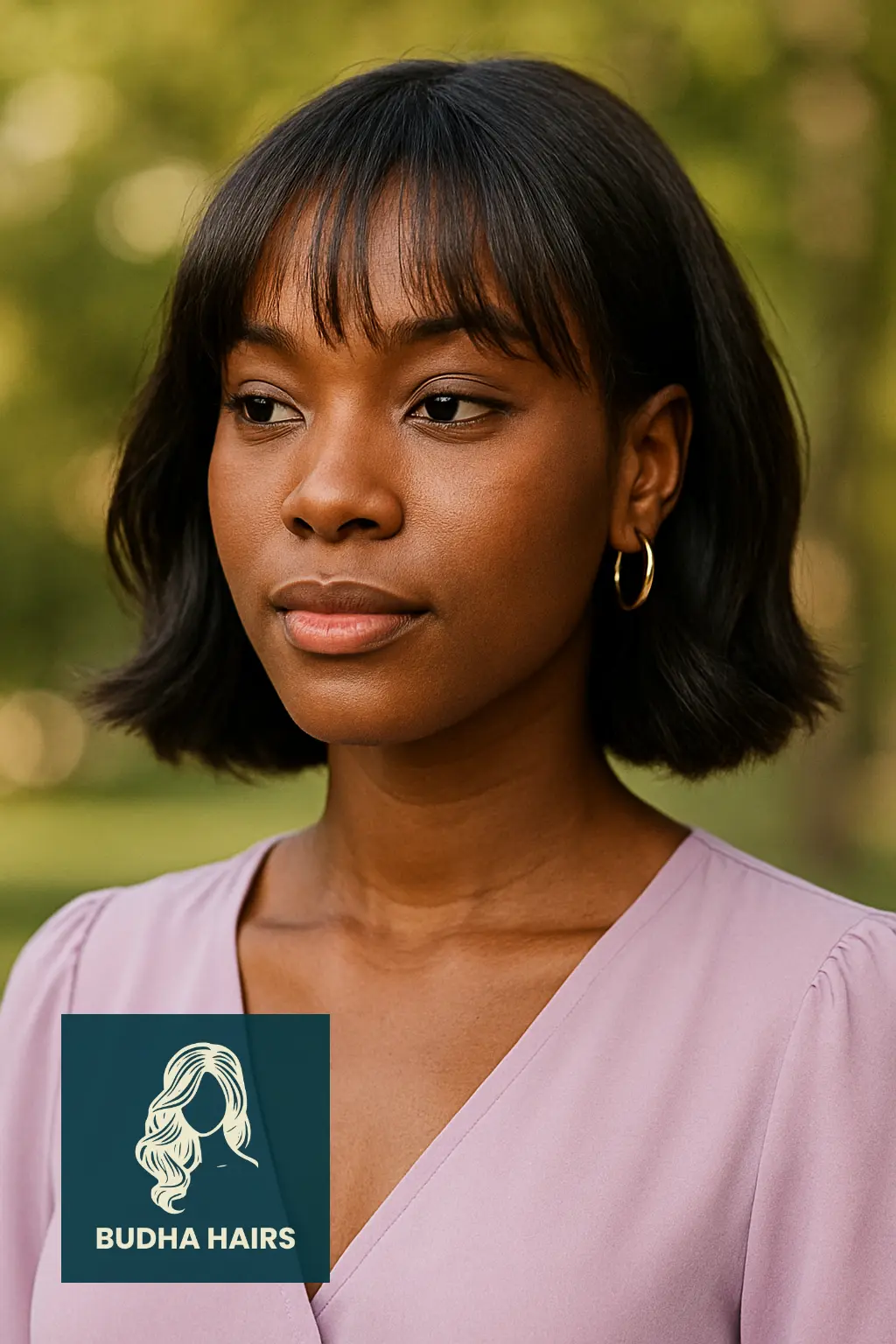 Shoulder-Length Bob with Wispy Bangs