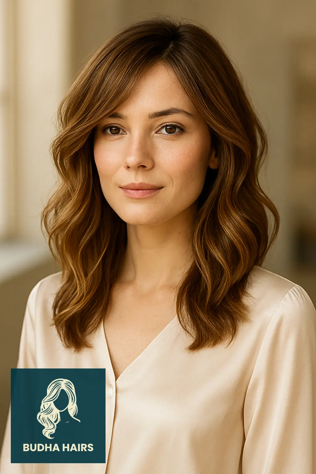 30 Flattering Hairstyles for Thin Wavy Hair 28 Shoulder-Length Cut with Angled Layers