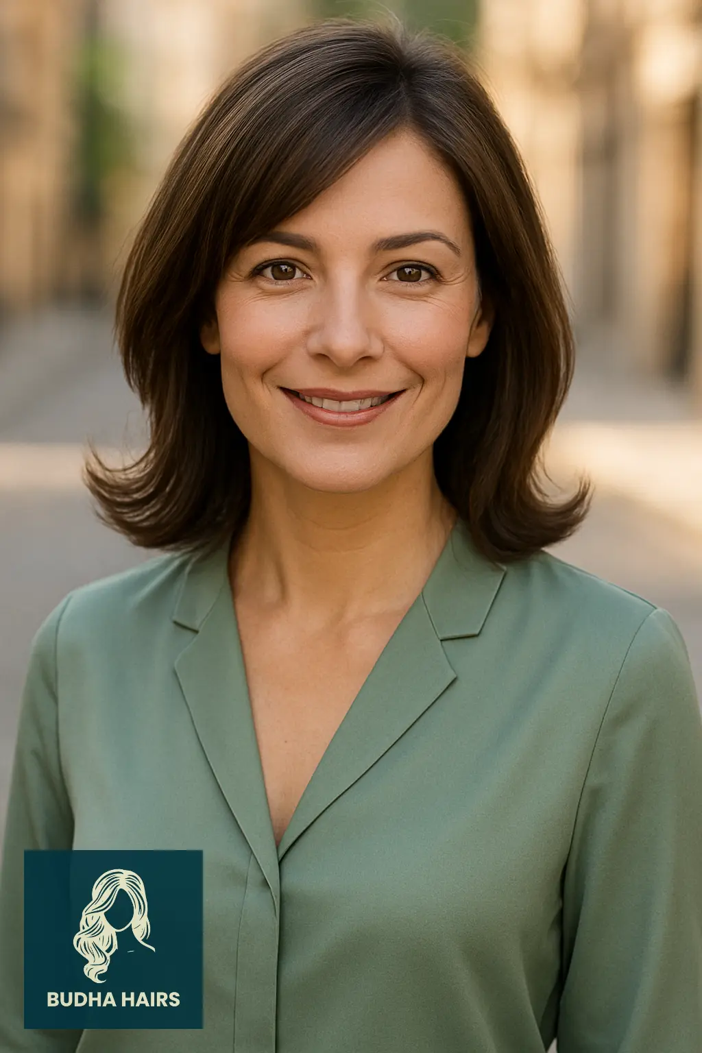 35 Stunning Mid Length Hairstyles Over 40 to Refresh Your Look 19 Shoulder Length Hair with Flipped Ends