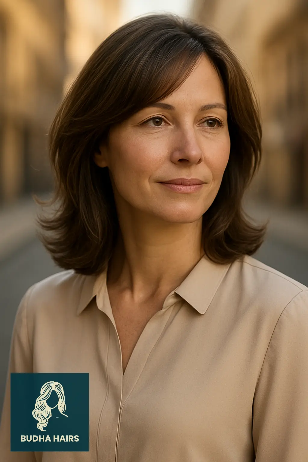 35 Stunning Mid Length Hairstyles Over 40 to Refresh Your Look 21 Shoulder Length Hair with Wispy Layers