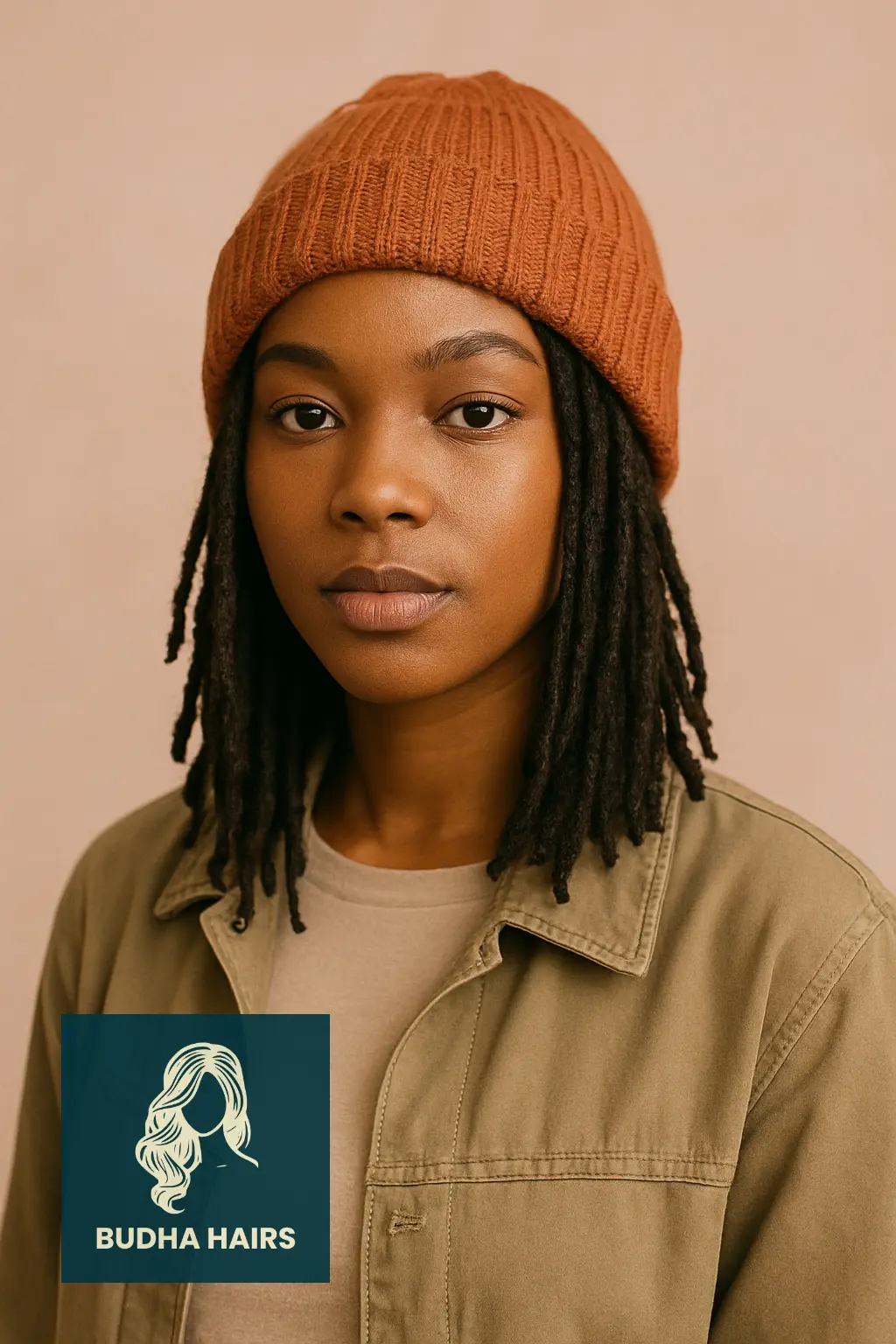 Shoulder-Length Locs with Knit Beanie