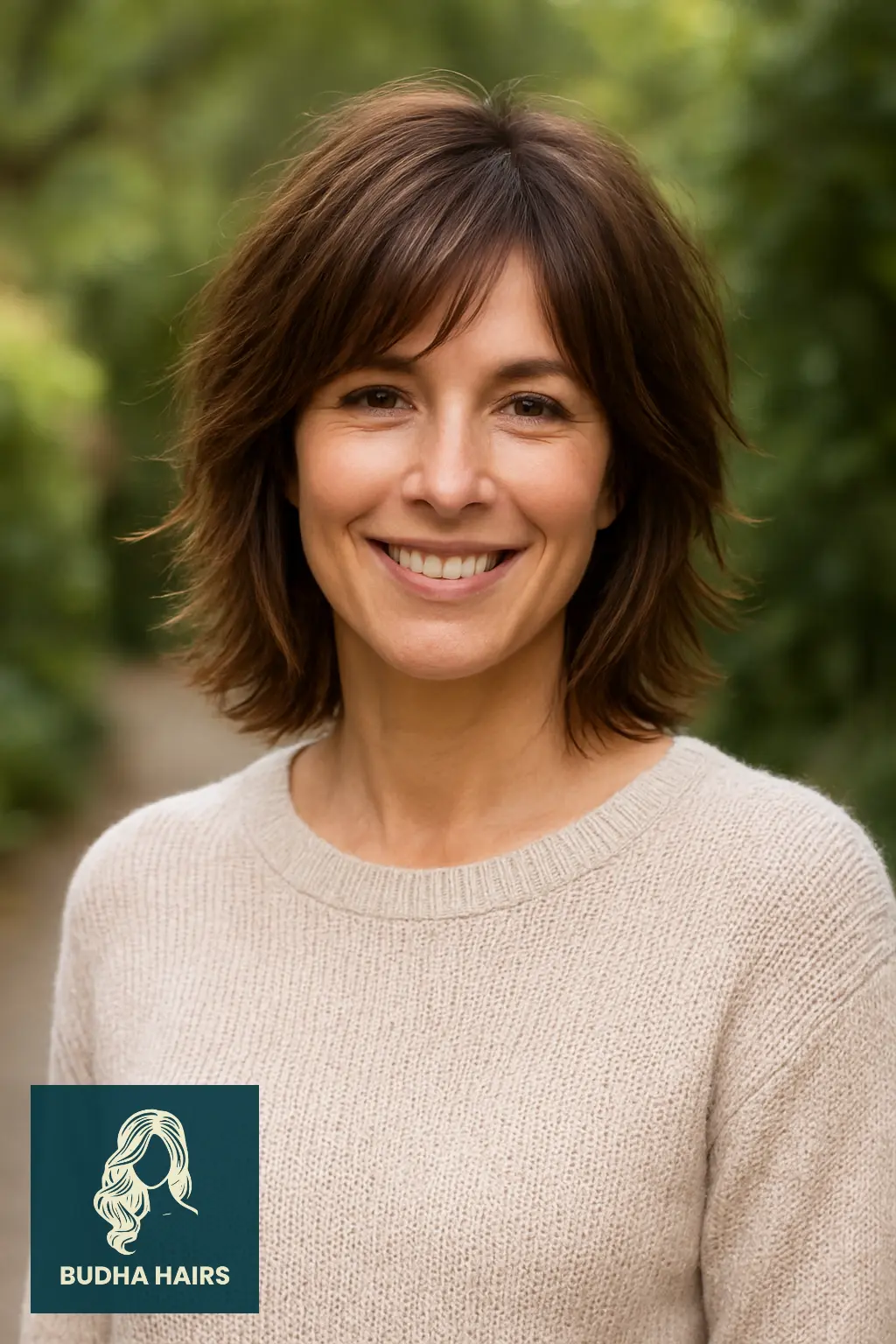 35 Stunning Mid Length Hairstyles Over 40 to Refresh Your Look 24 Shoulder Length Shag with Modern Layers