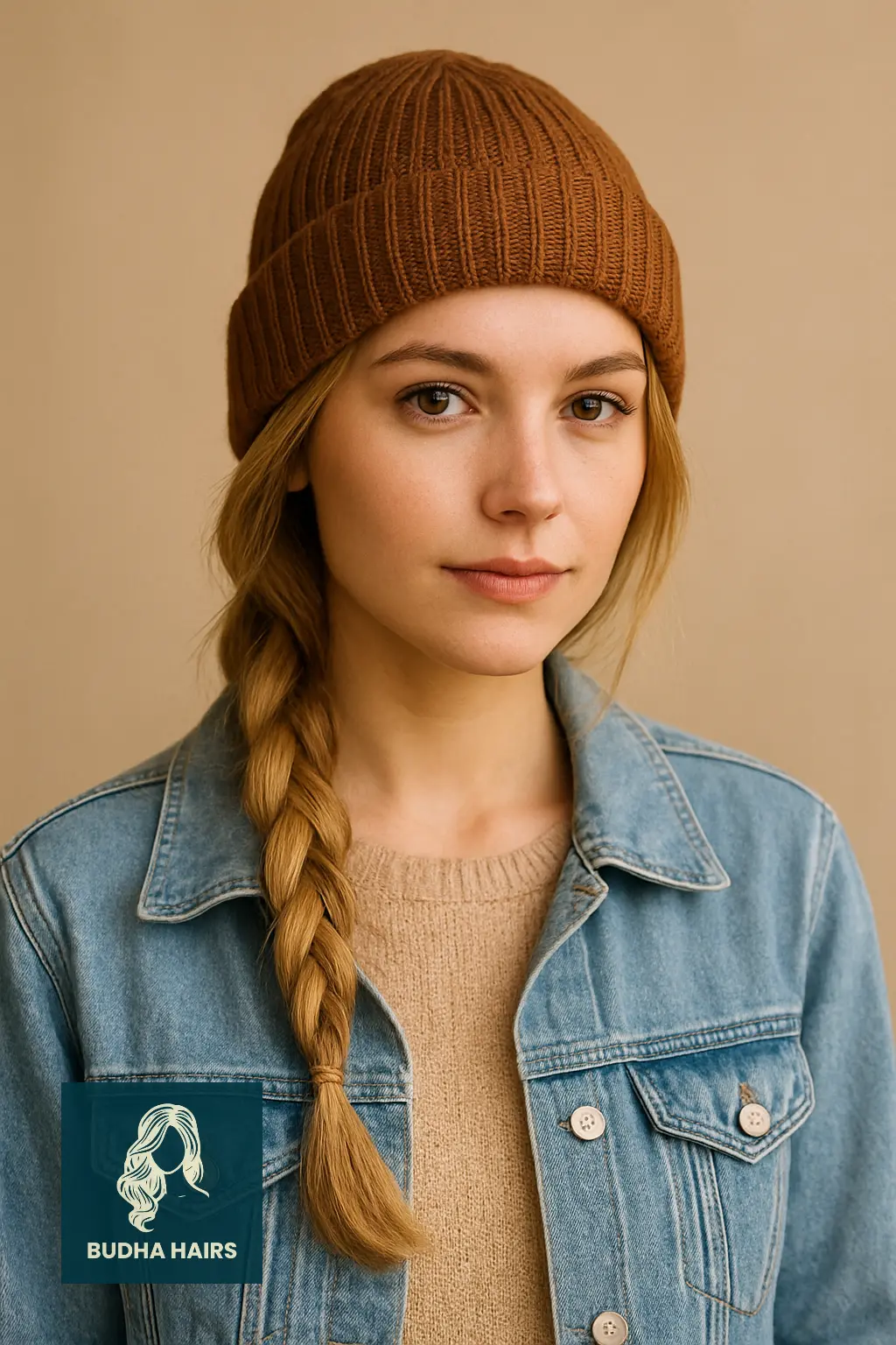 Side Braid with a Beanie