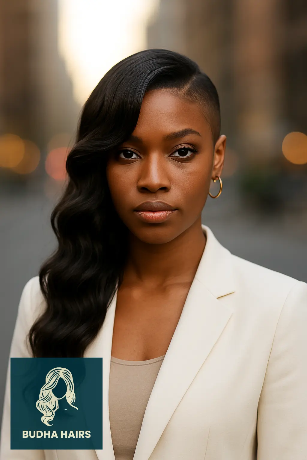 30 Bold One Side Shaved Hairstyles for Black Women 10 Side Part Waves with Shaved Edge