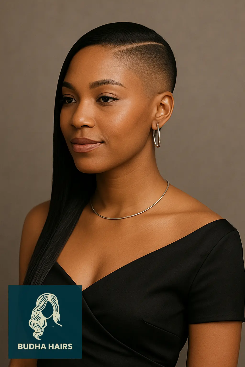 30 Bold One Side Shaved Hairstyles for Black Women 25 Side Ponytail with Shaved Detail