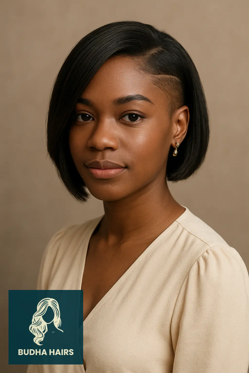 30 Bold One Side Shaved Hairstyles for Black Women 6 Side Swept Bob with Shaved Detail