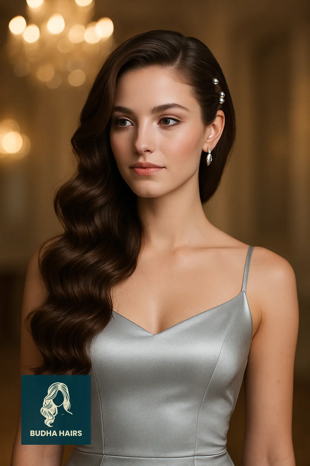 Side-Swept Curls with Sparkle