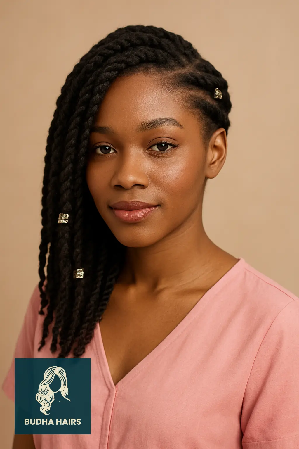 30 Stunning Awkward Length 4C Hairstyles to Try in 2025 13 Side-Swept Twists with Accessories