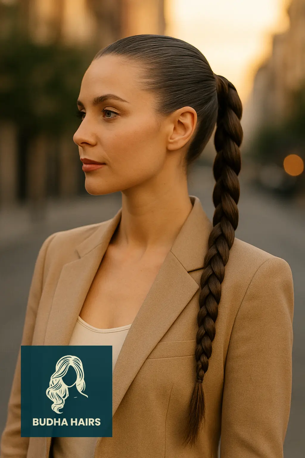 30 Sleek Ponytail Hairstyles That Redefine Chic Elegance 3 Sleek Braided Ponytail with Extensions