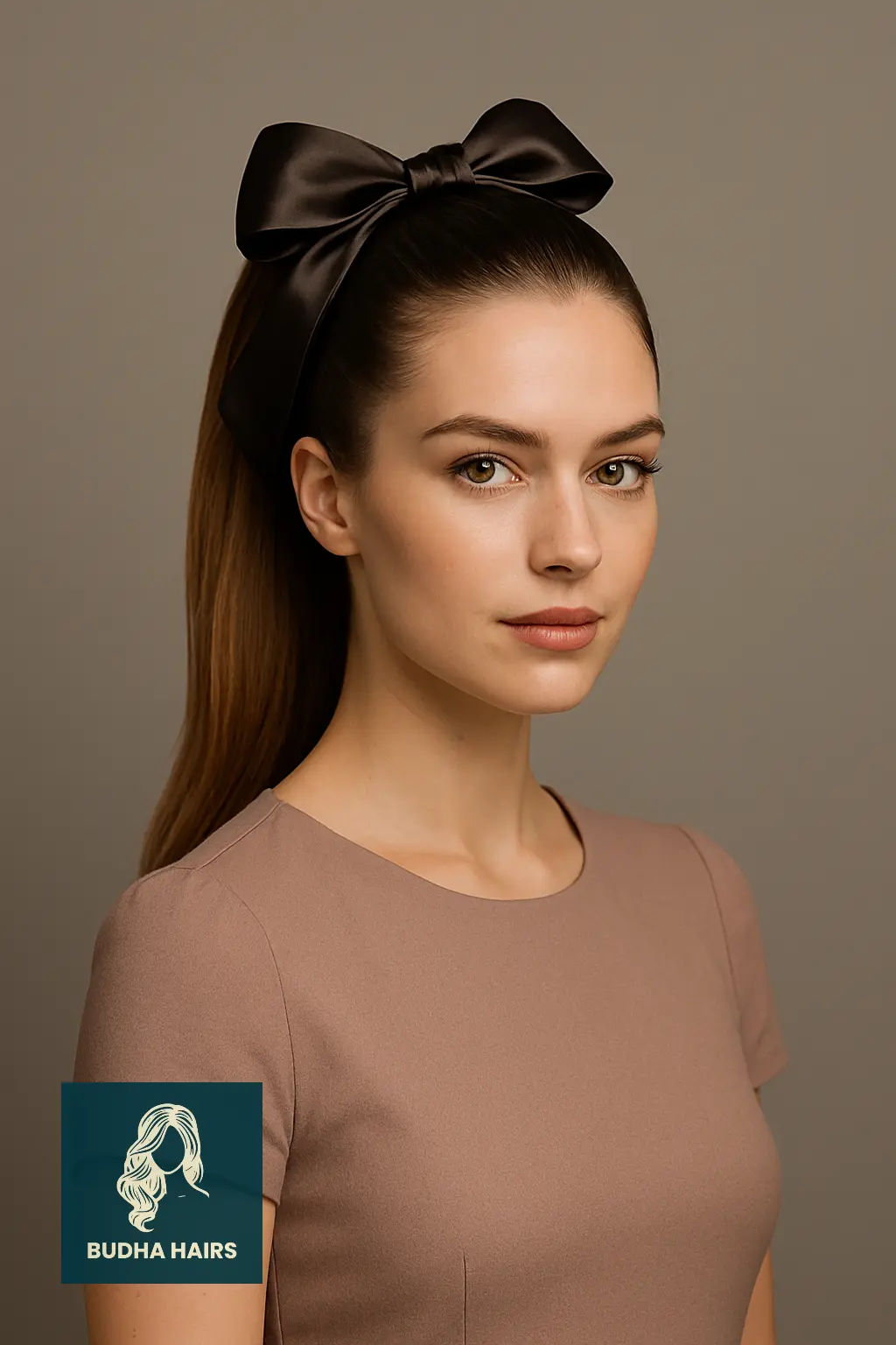 Sleek High Ponytail with Satin Bow