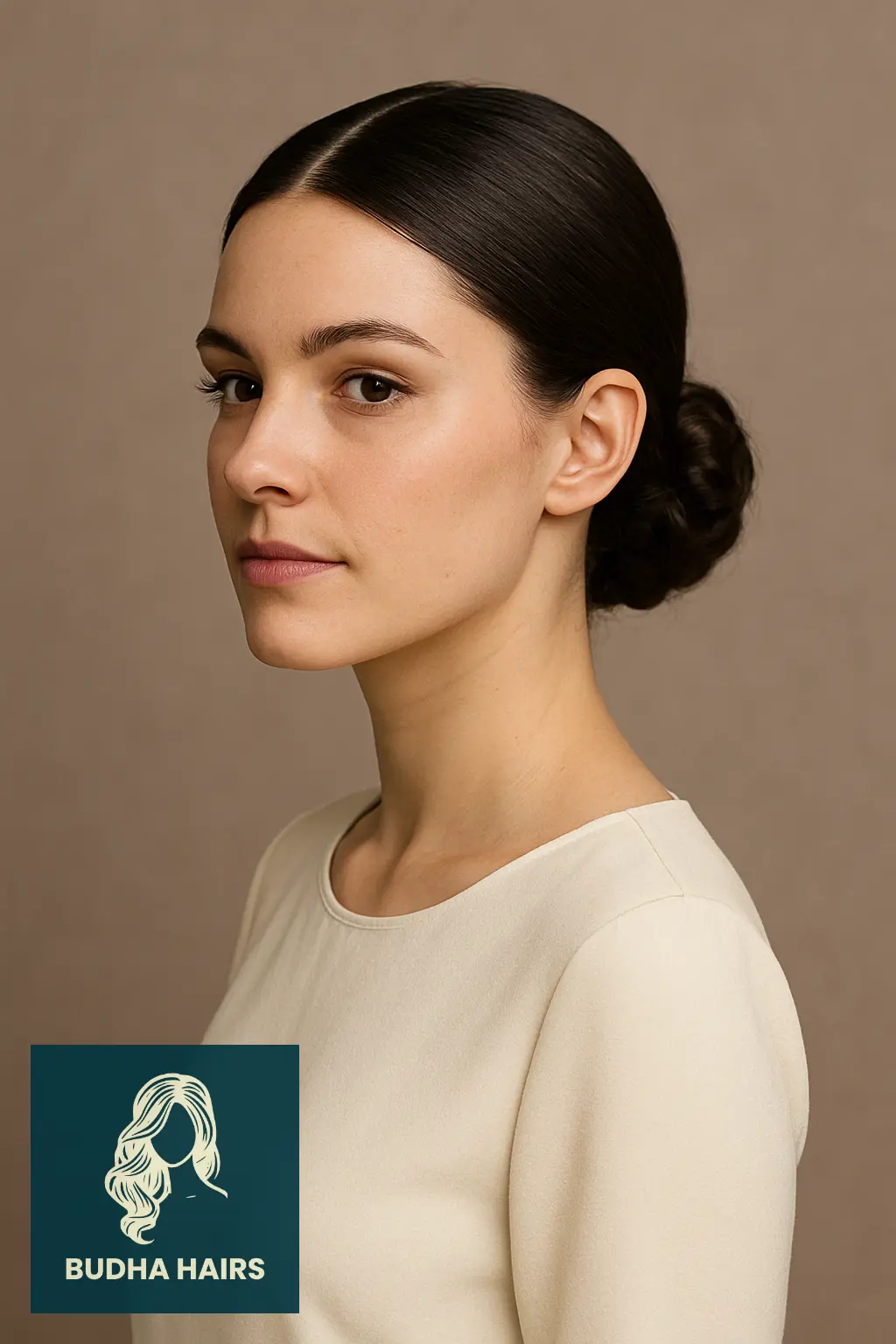 30 Protective Hairstyles for 3a Hair to Keep Your Curls Healthy and Stylish 1 Sleek Low Bun with Middle Part