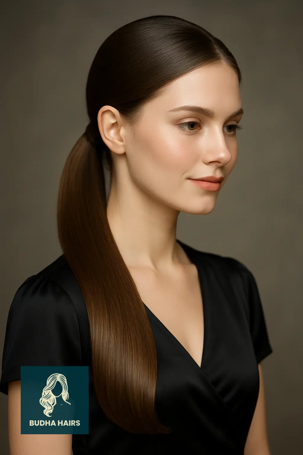 Sleek Low Ponytail with Shine