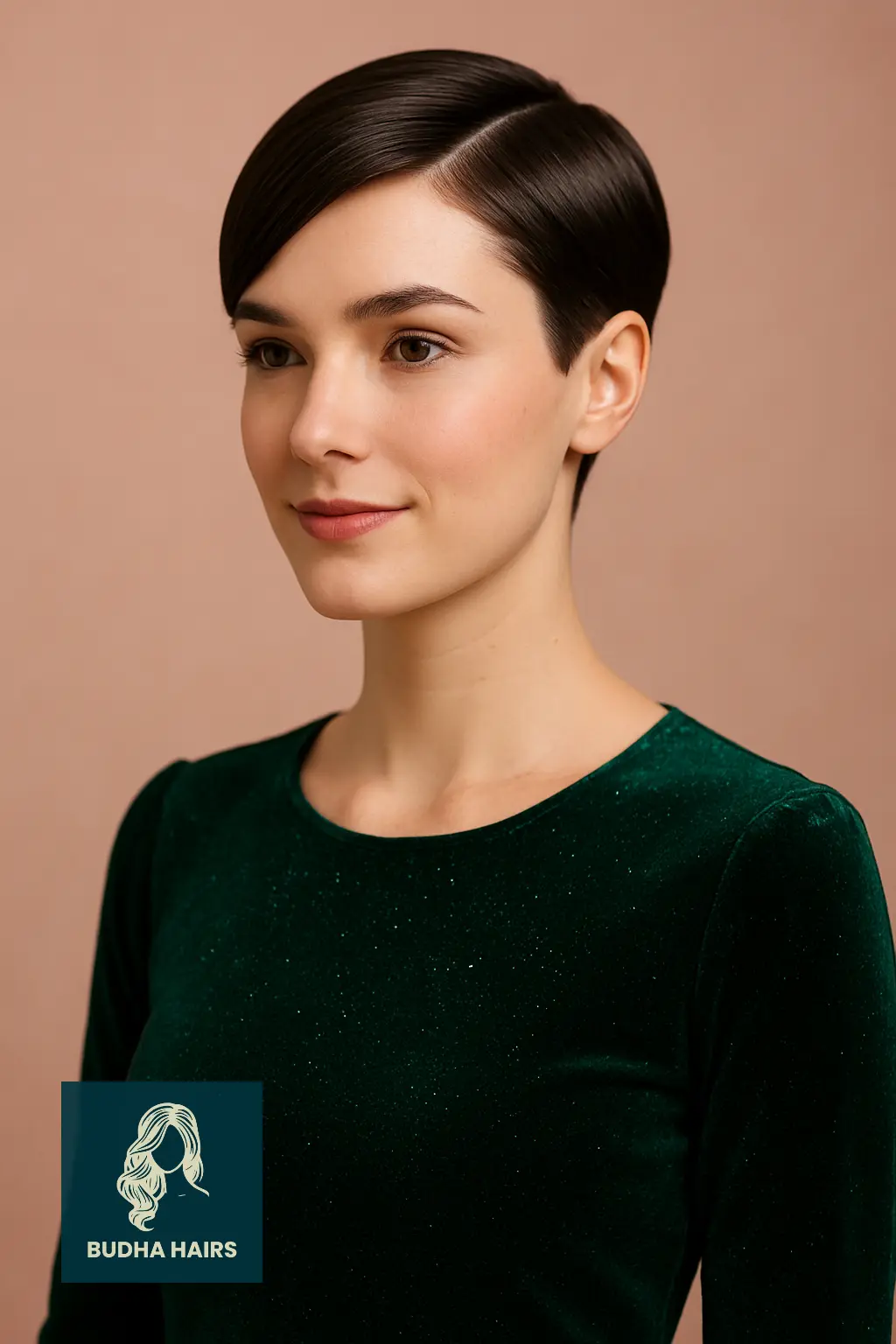 Sleek Pixie with Side Part and Shine