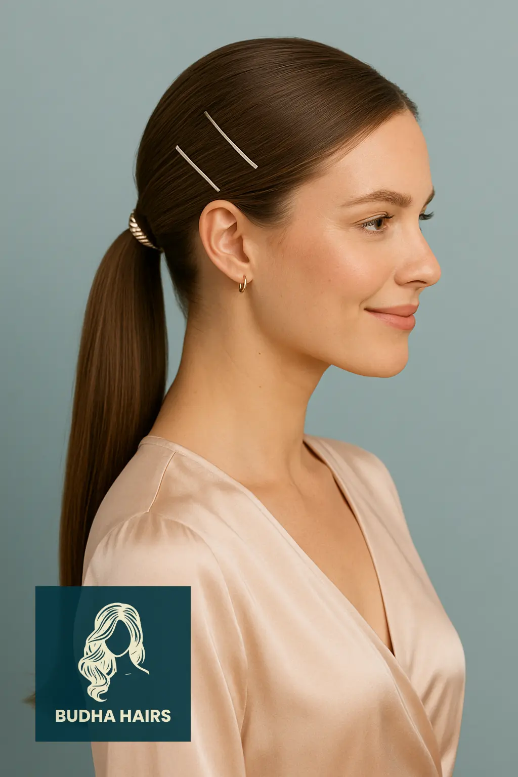 30 Sleek Ponytail Hairstyles That Redefine Chic Elegance 14 Sleek Ponytail with Hair Accessories