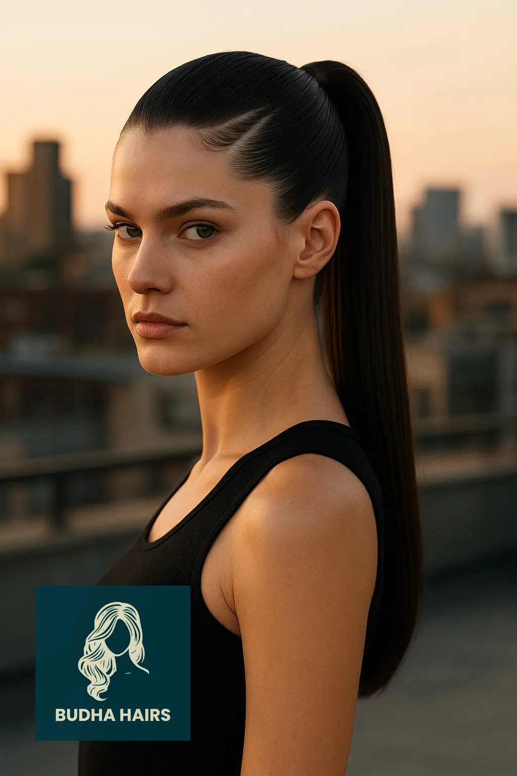 30 Sleek Ponytail Hairstyles That Redefine Chic Elegance 11 Sleek Ponytail with Zig Zag Part
