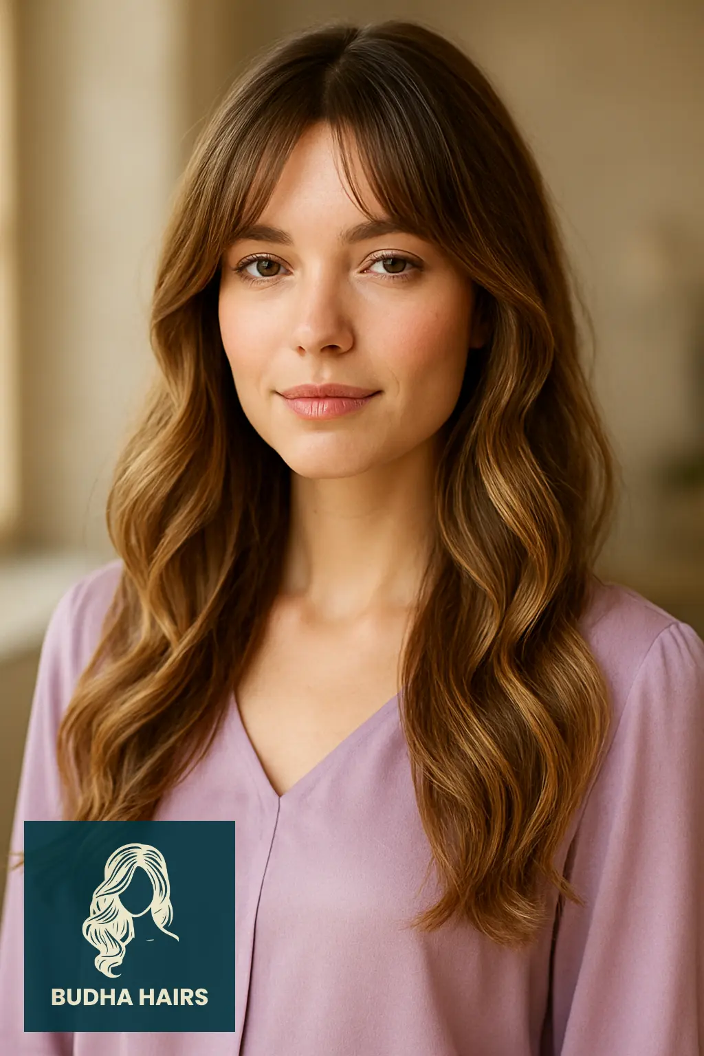 30 Flattering Hairstyles for Thin Wavy Hair 18 Soft Waves with Curtain Bangs