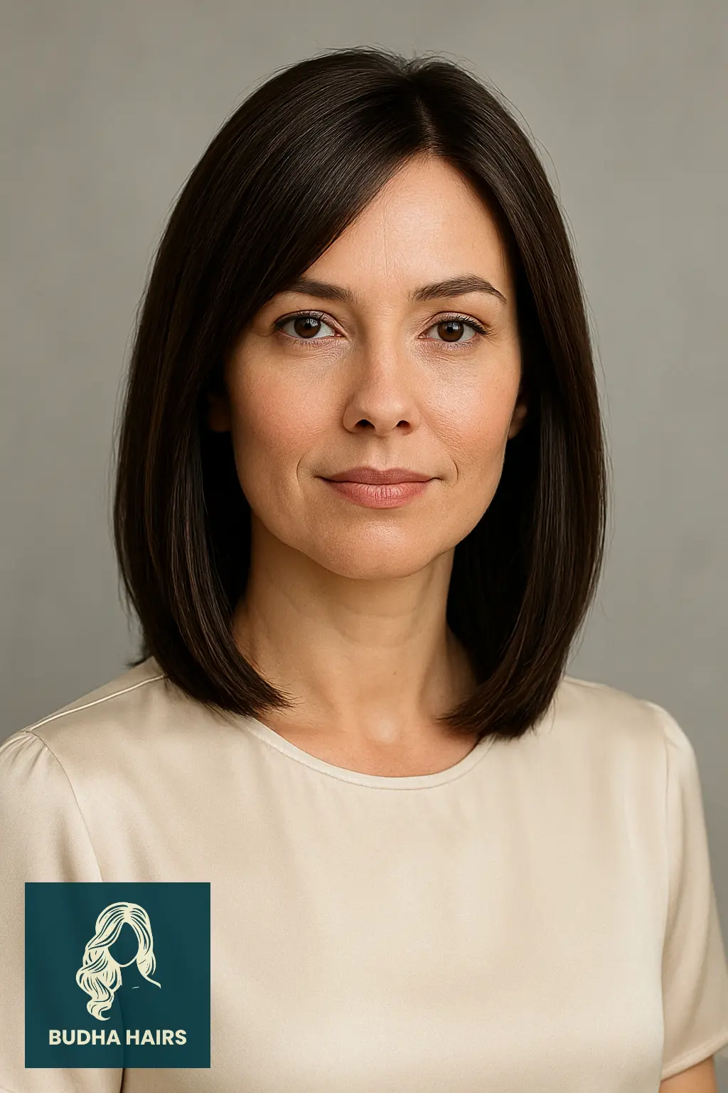 35 Stunning Mid Length Hairstyles Over 40 to Refresh Your Look 5 Straight Mid Length Hair with Blunt Ends