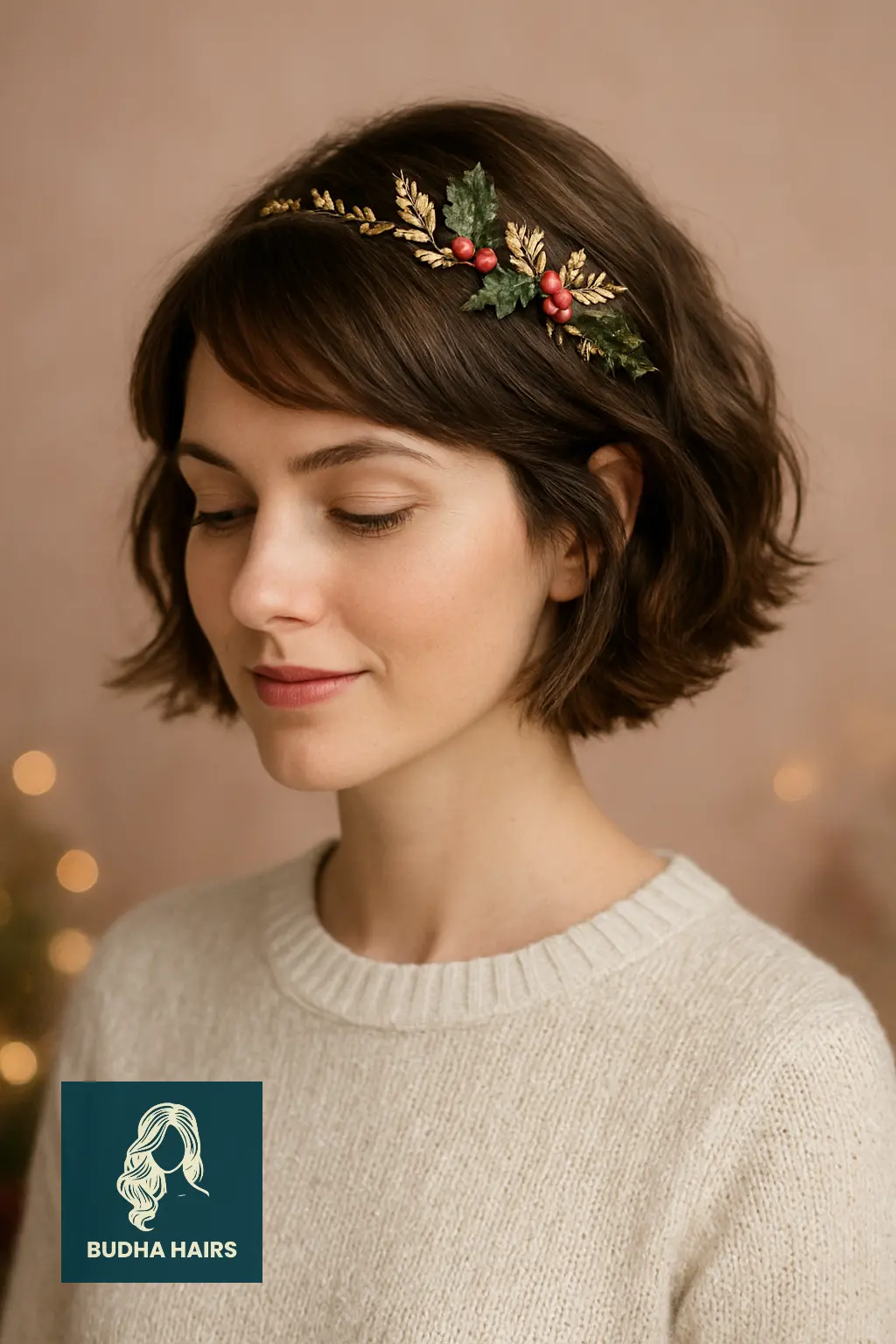 Textured Bob with Festive Crown