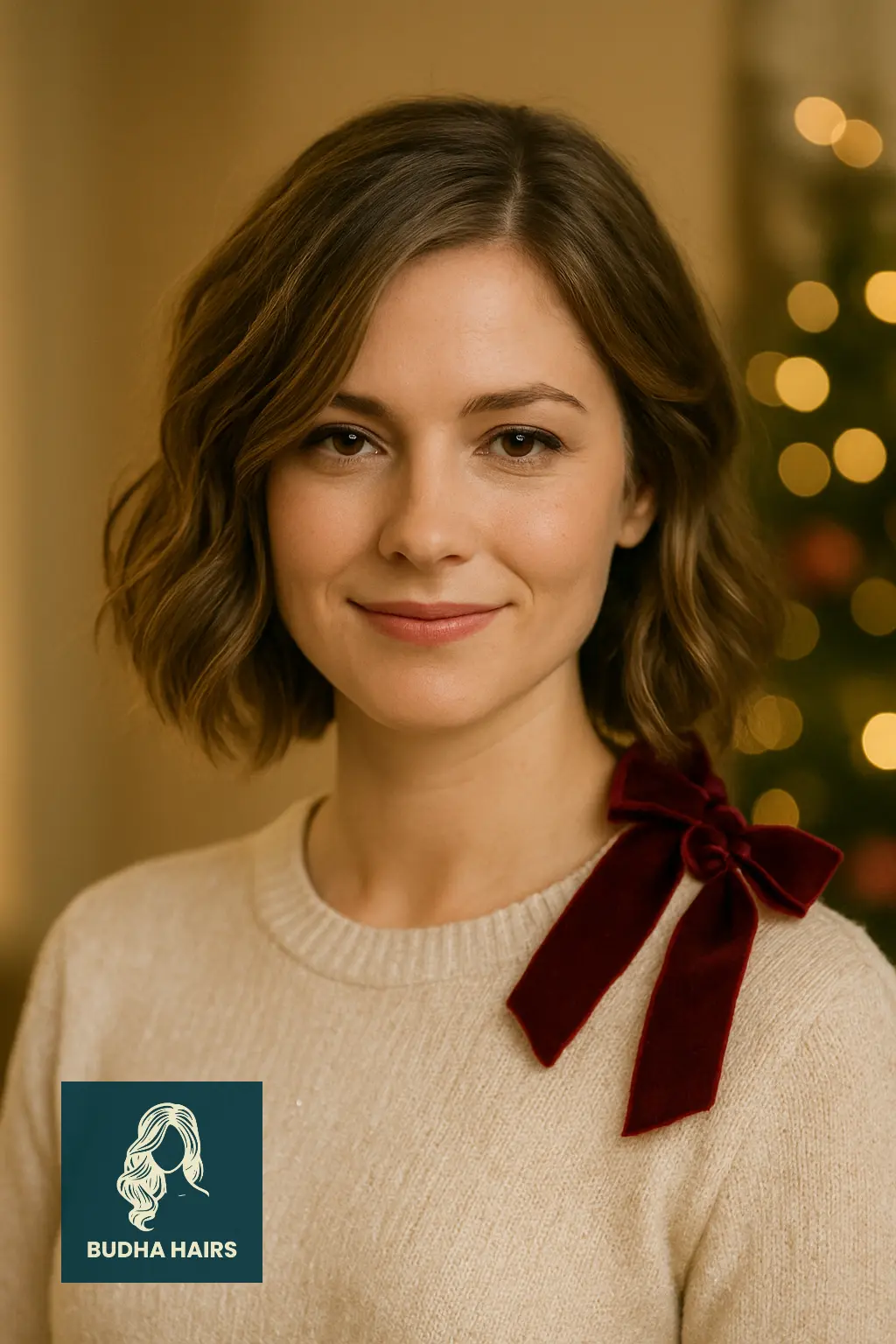 Textured Lob with Velvet Bow