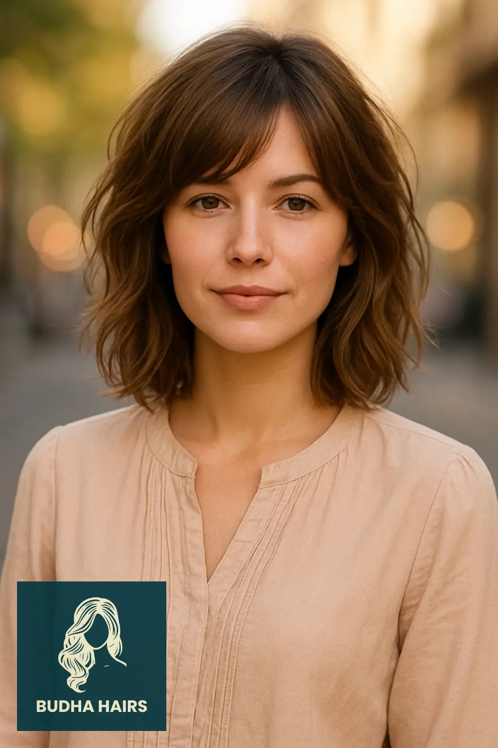 30 Flattering Hairstyles for Thin Wavy Hair 19 Textured Waves with Side-Swept Bangs