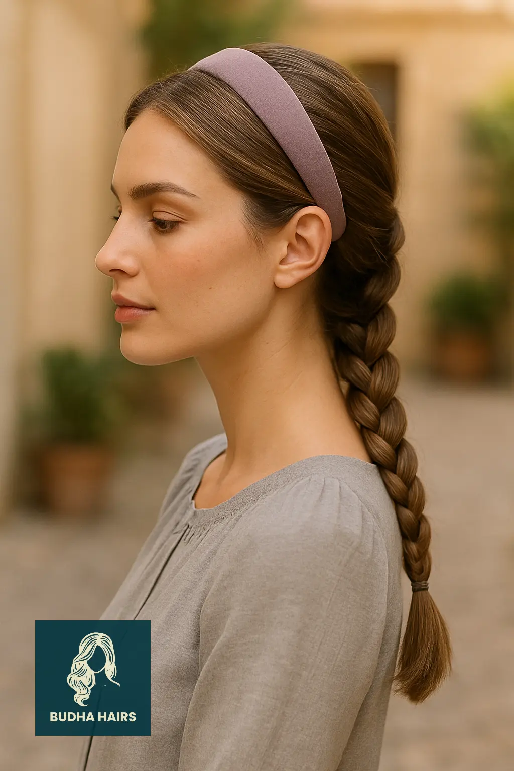 Thick Headband with French Braid