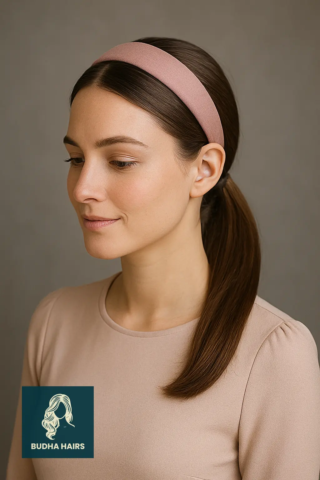 Thick Headband with Low Ponytail