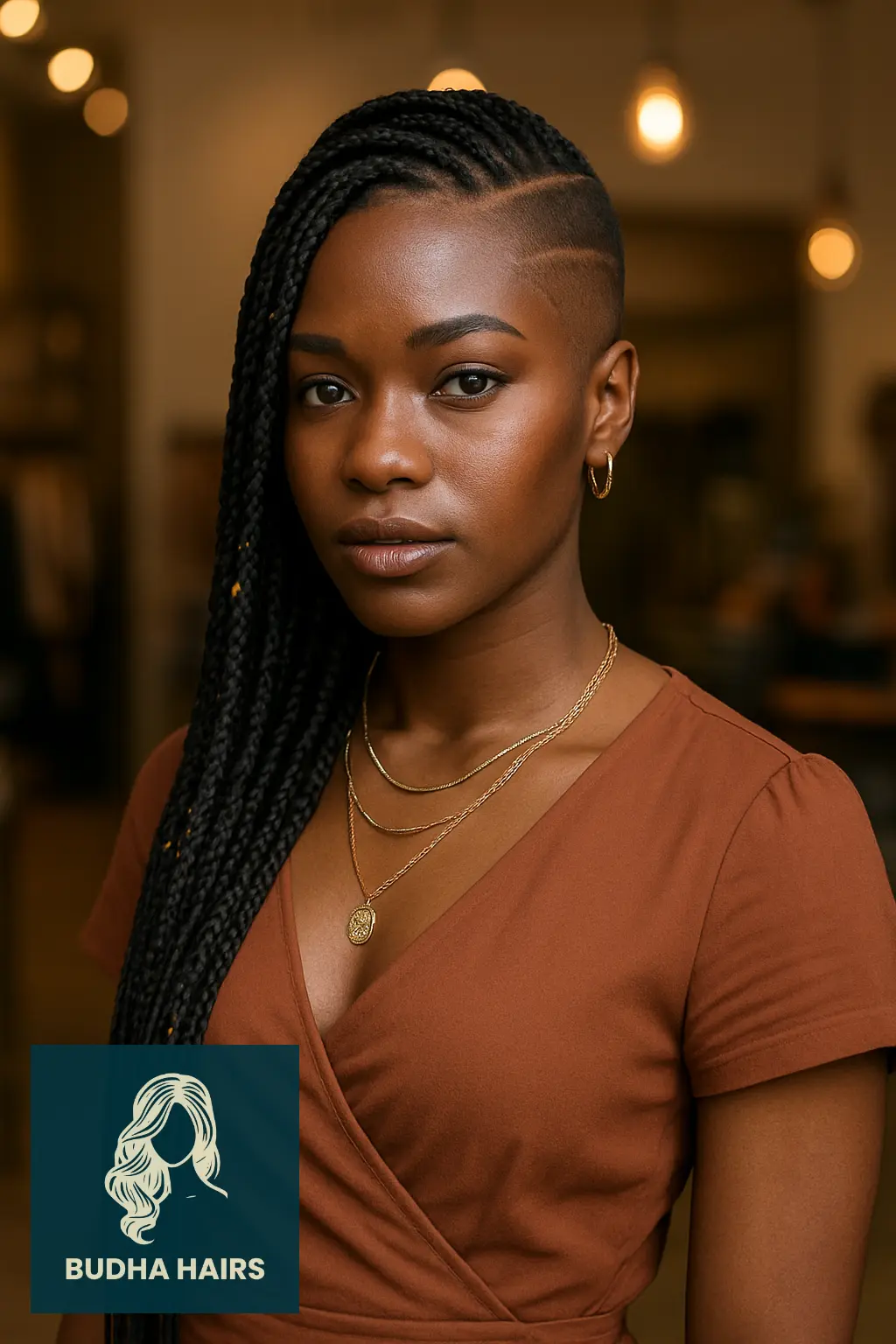 30 Bold One Side Shaved Hairstyles for Black Women 16 Tribal Braids with Shaved Edge