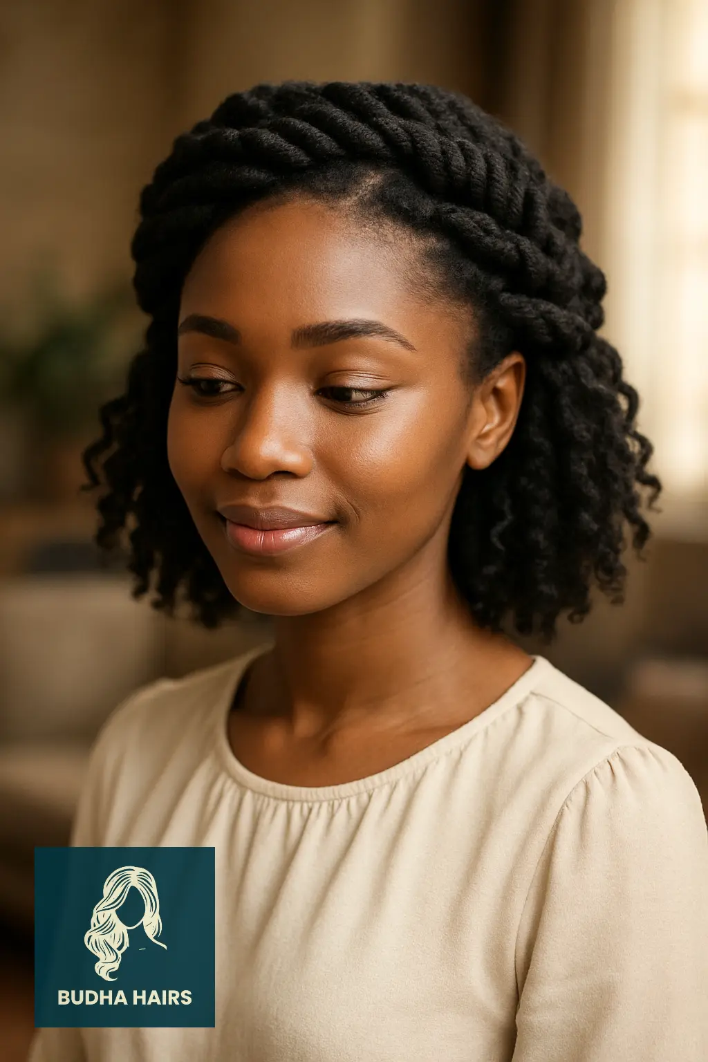 30 Stunning Awkward Length 4C Hairstyles to Try in 2025 8 Twist Crown with Loose Back