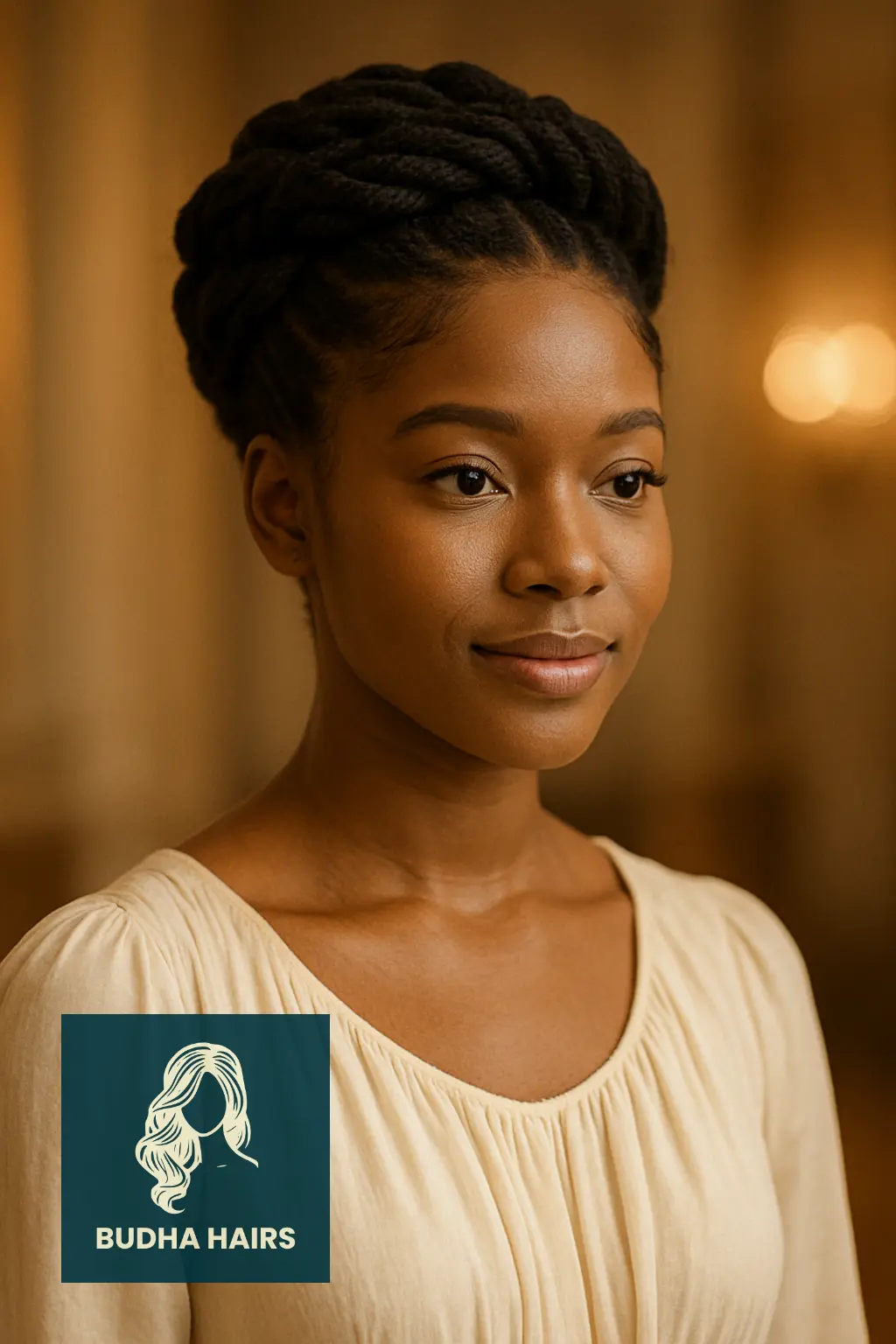 Twisted Crown Updo for Elegance