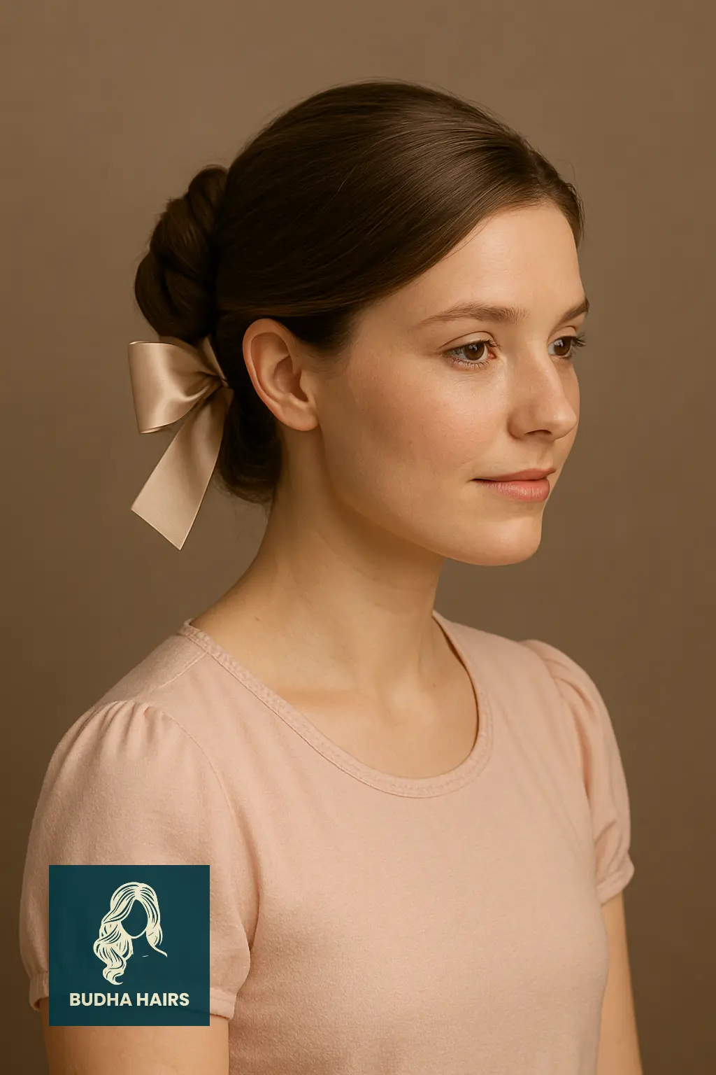 Twisted Updo with Bow Accent