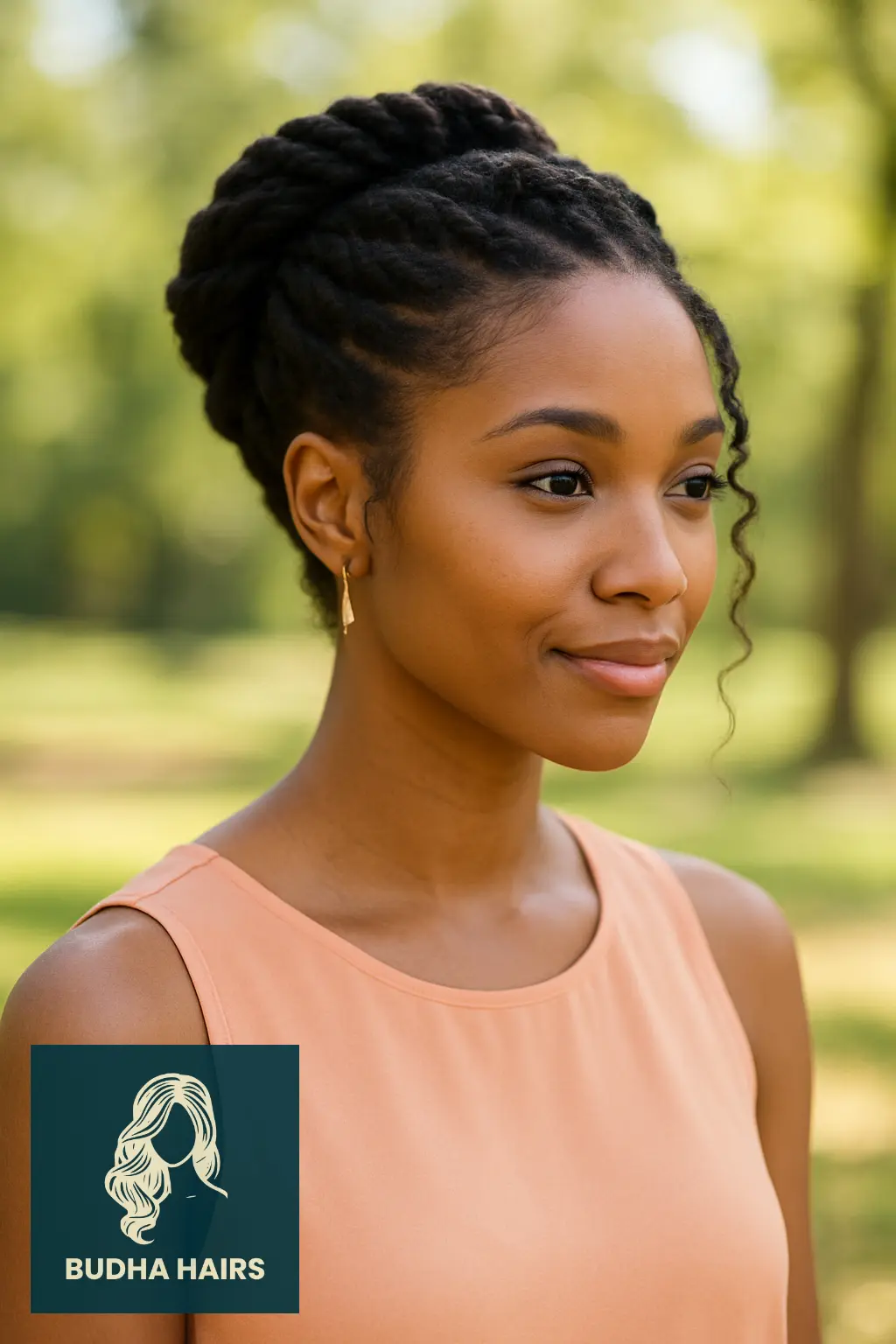 30 Beautiful Protective Hairstyles for Curly Hair 9 Two-Strand Twists into Updo