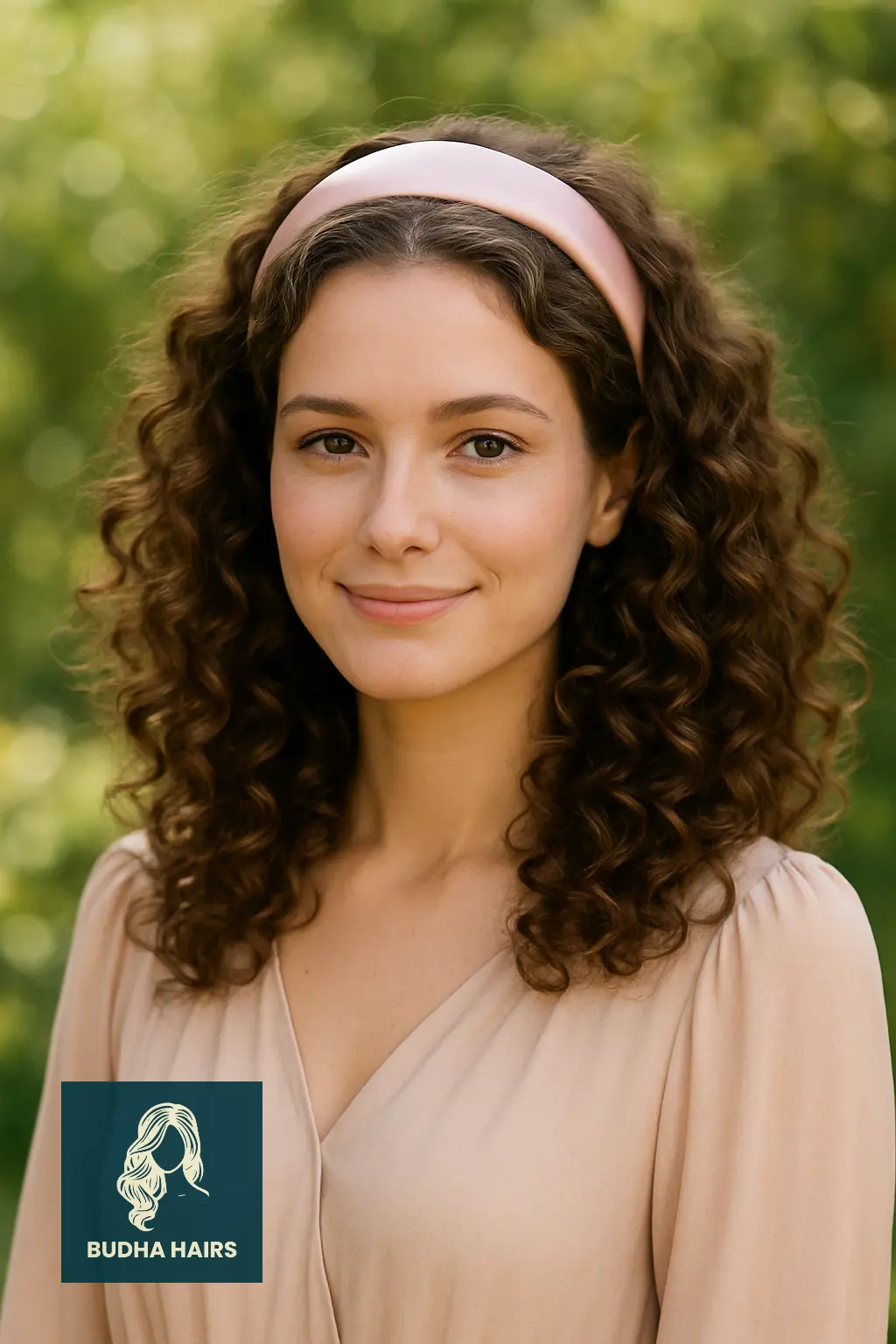 Voluminous Curls with Thick Satin Headband