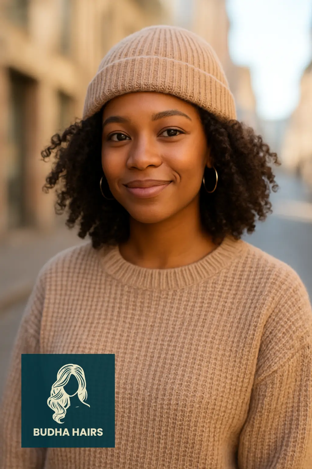 Wash-and-Go Curls with Beanie Hat
