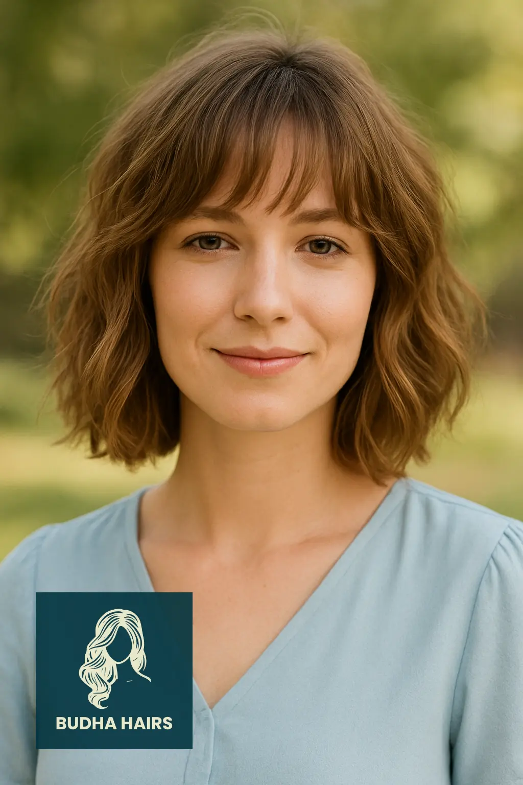 Wavy Bob with Layered Bangs