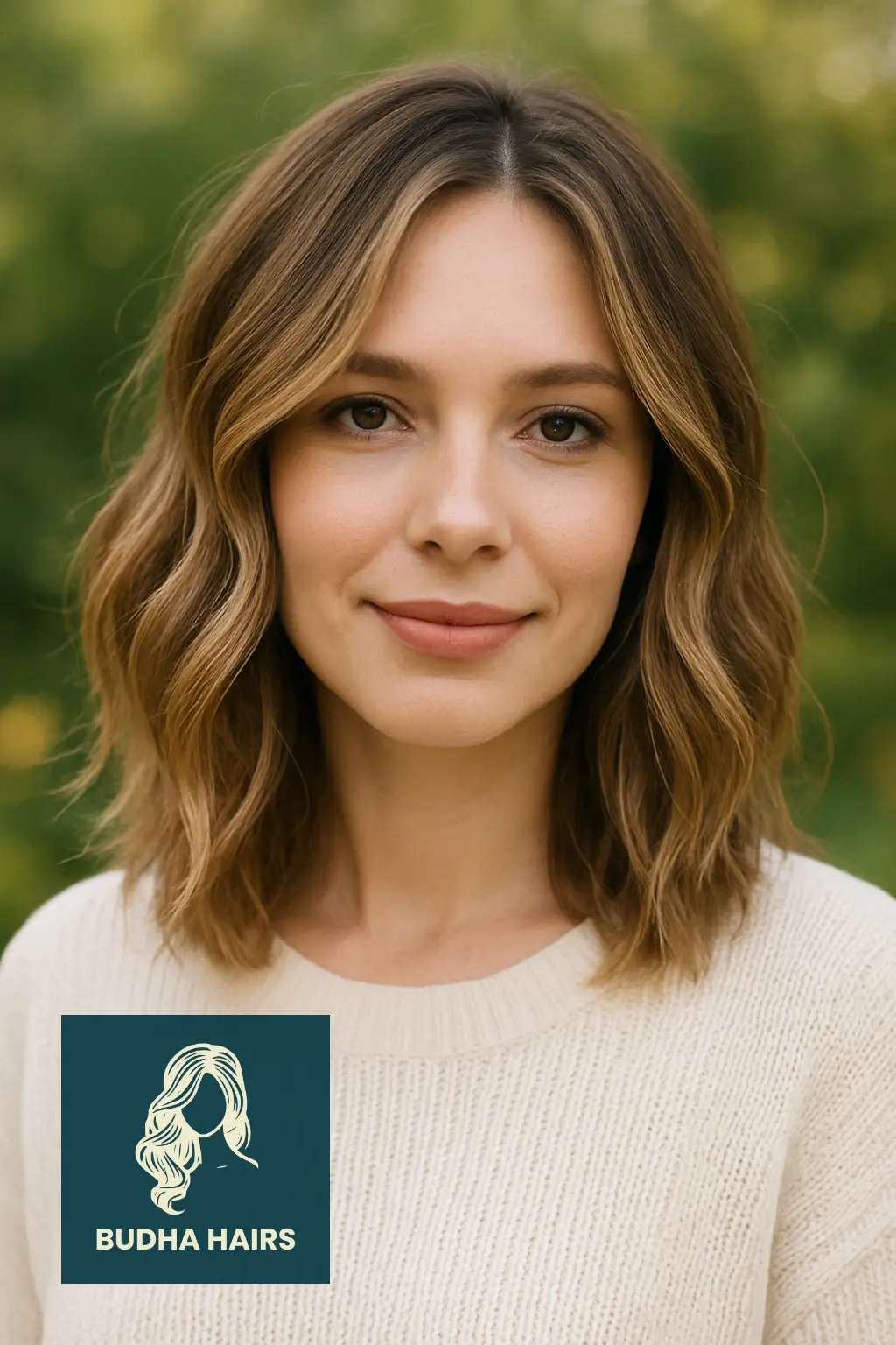 Wavy Lob with Balayage Highlights