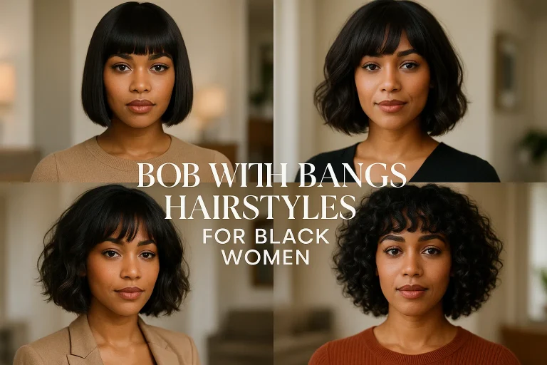 Bob with Bangs Hairstyles for Black Women