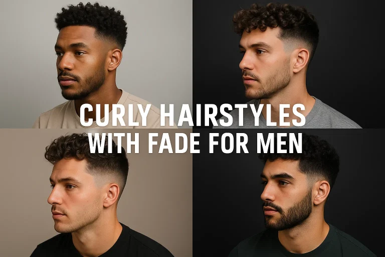 Curly Hairstyles with Fade for Men