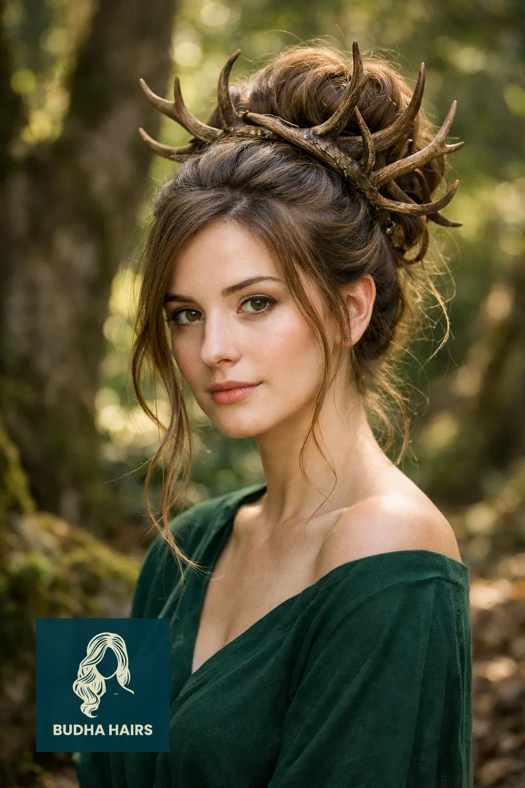 50 Enchanting Witch Hairstyles: Gothic, Modern & Fantasy Looks 20 Antler-Wrapped Fantasy Updo