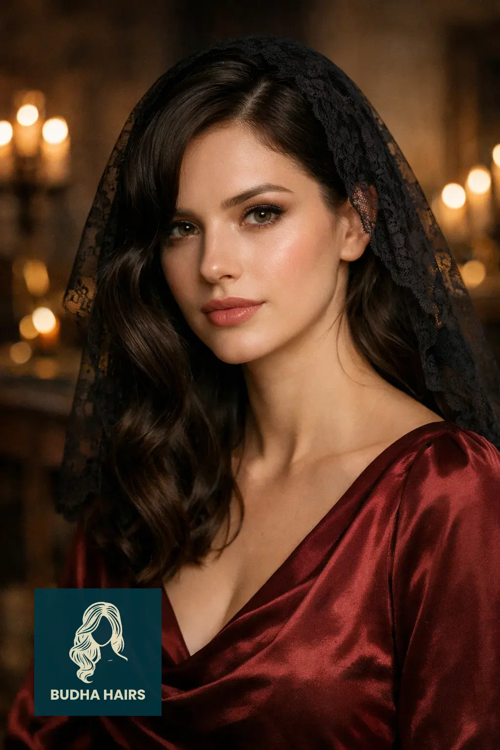 50 Enchanting Witch Hairstyles: Gothic, Modern & Fantasy Looks 33 Black Lace Veil Overlay