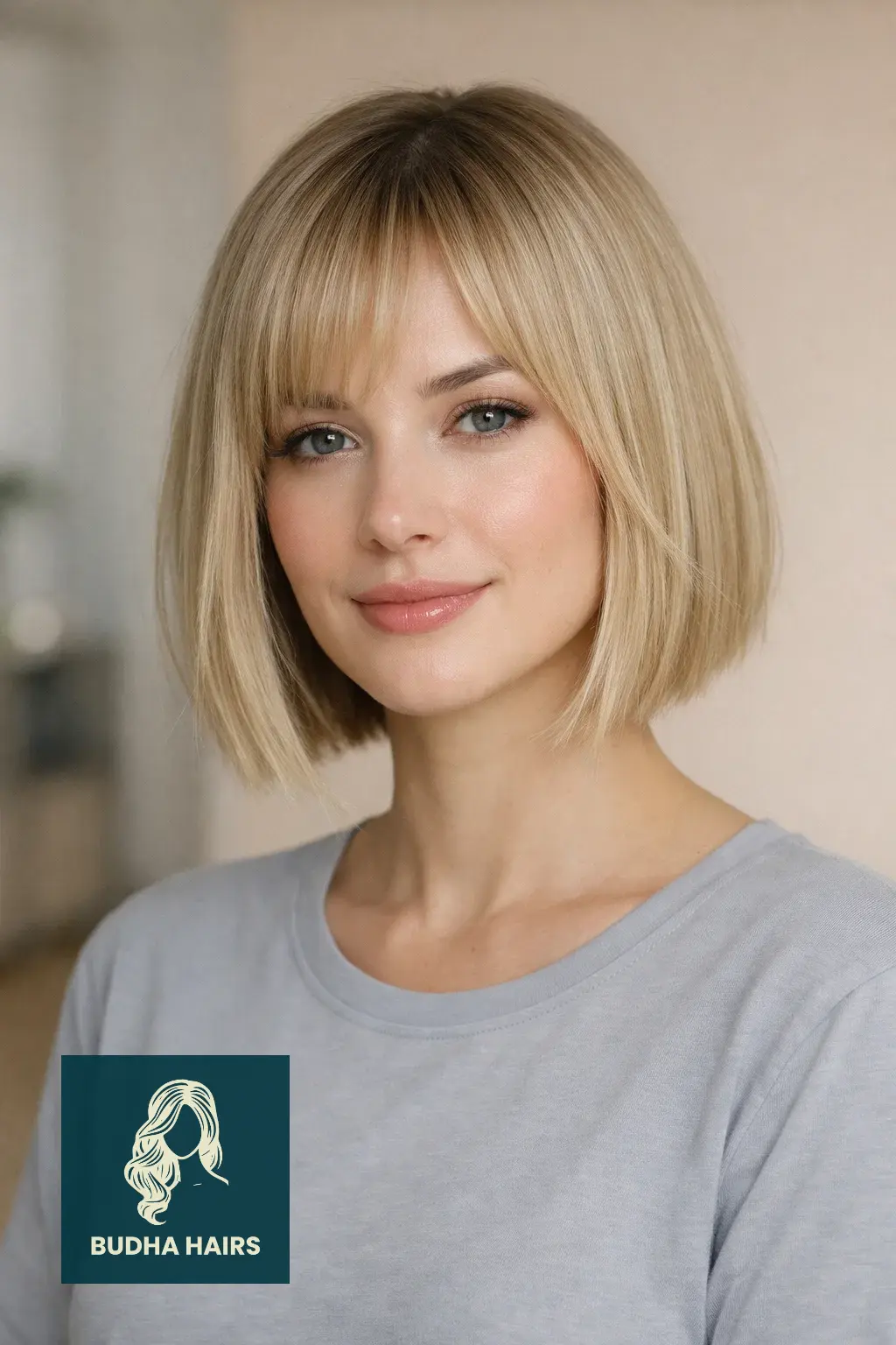25 Best Short Bob Hairstyles for Thin Fine Hair for Instant Volume 21 Blunt Bob with a Wispy Face-Frame