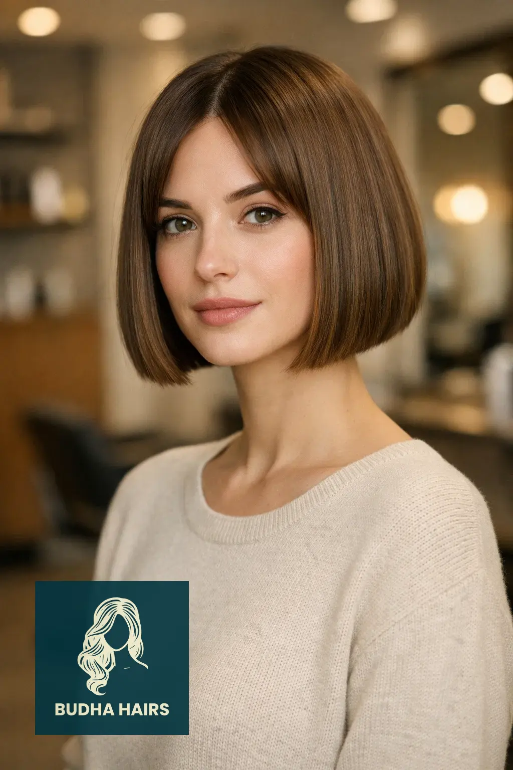 35 Best Short Hairstyles for Thin Hair and Oval Face 2 Blunt Chin-Length Bob