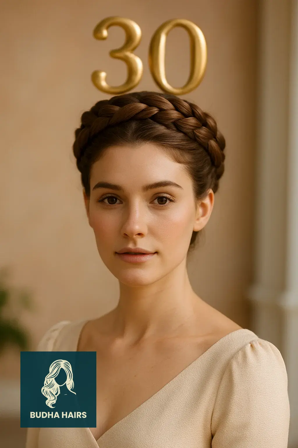 30th Birthday Hairstyles: 35 Stunning Looks for Women 16 Braided Crown Updo for a Regal Birthday Moment