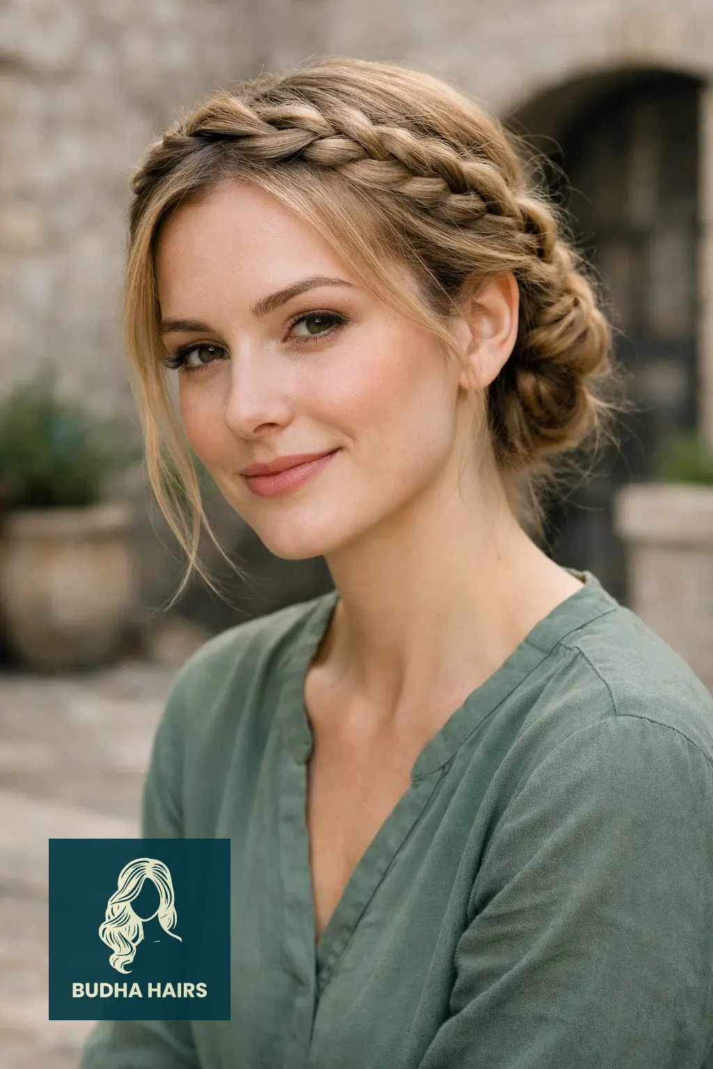25 Best Updo Hairstyles for Thin Hair: Voluminous & Elegant 21 Braided Crown with Low Twist