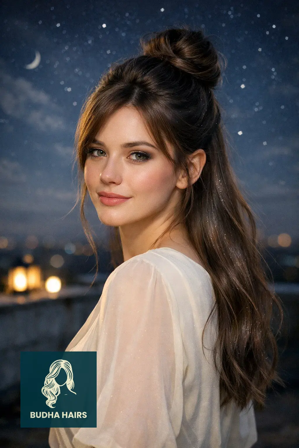 50 Enchanting Witch Hairstyles: Gothic, Modern & Fantasy Looks 8 Celestial Half Up Bun