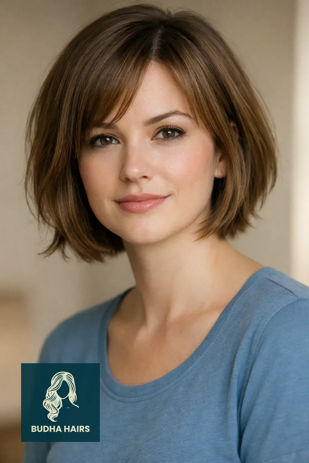 30 Best Shaggy Bob Hairstyles for Fine Hair and Round Faces 15 Chin-Length Bob with Crown Layers