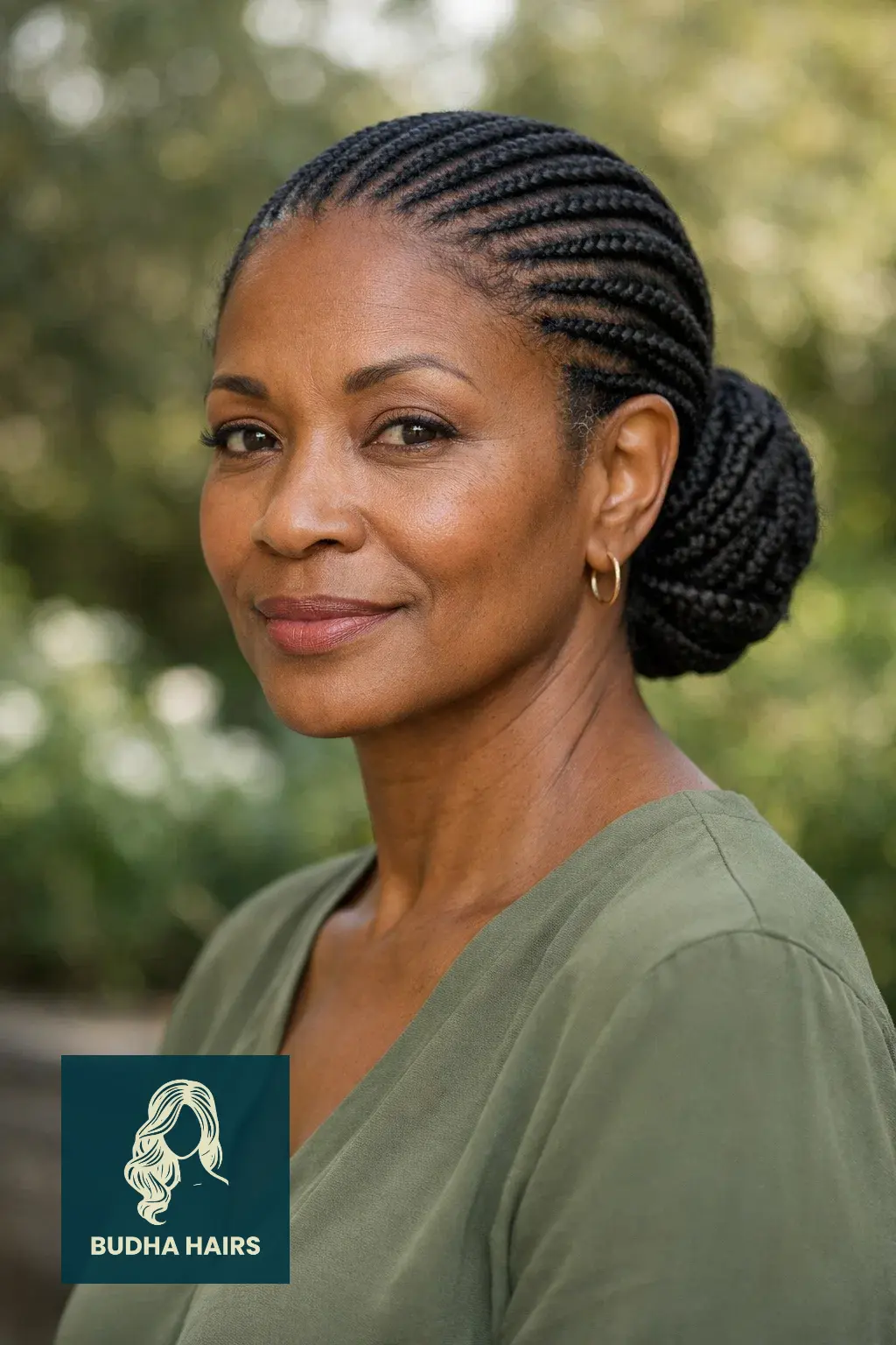 30 Stunning Older Black Women Hairstyles for Over 50 (2026 Guide) 16 Cornrows into a Low Bun